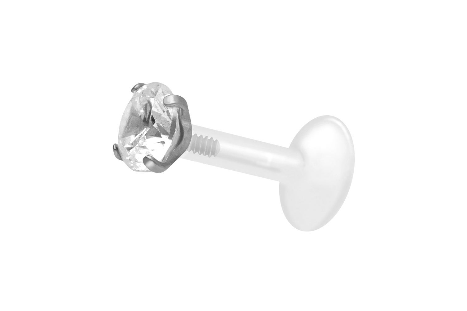 PTFE labret with internal thread + titanium attachment SETTED CRYSTAL