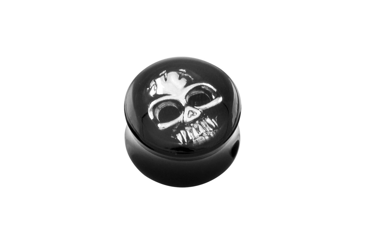 Acrylic double flared plug 3D SKULL ++SALE++