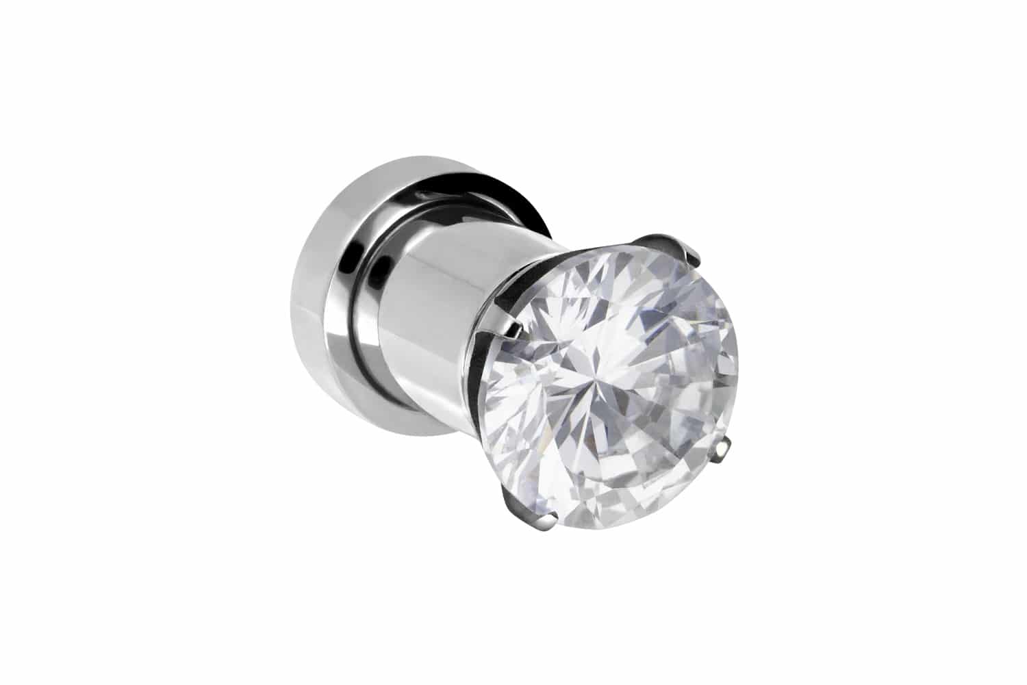 Surgical steel plug SETTED CRYSTAL