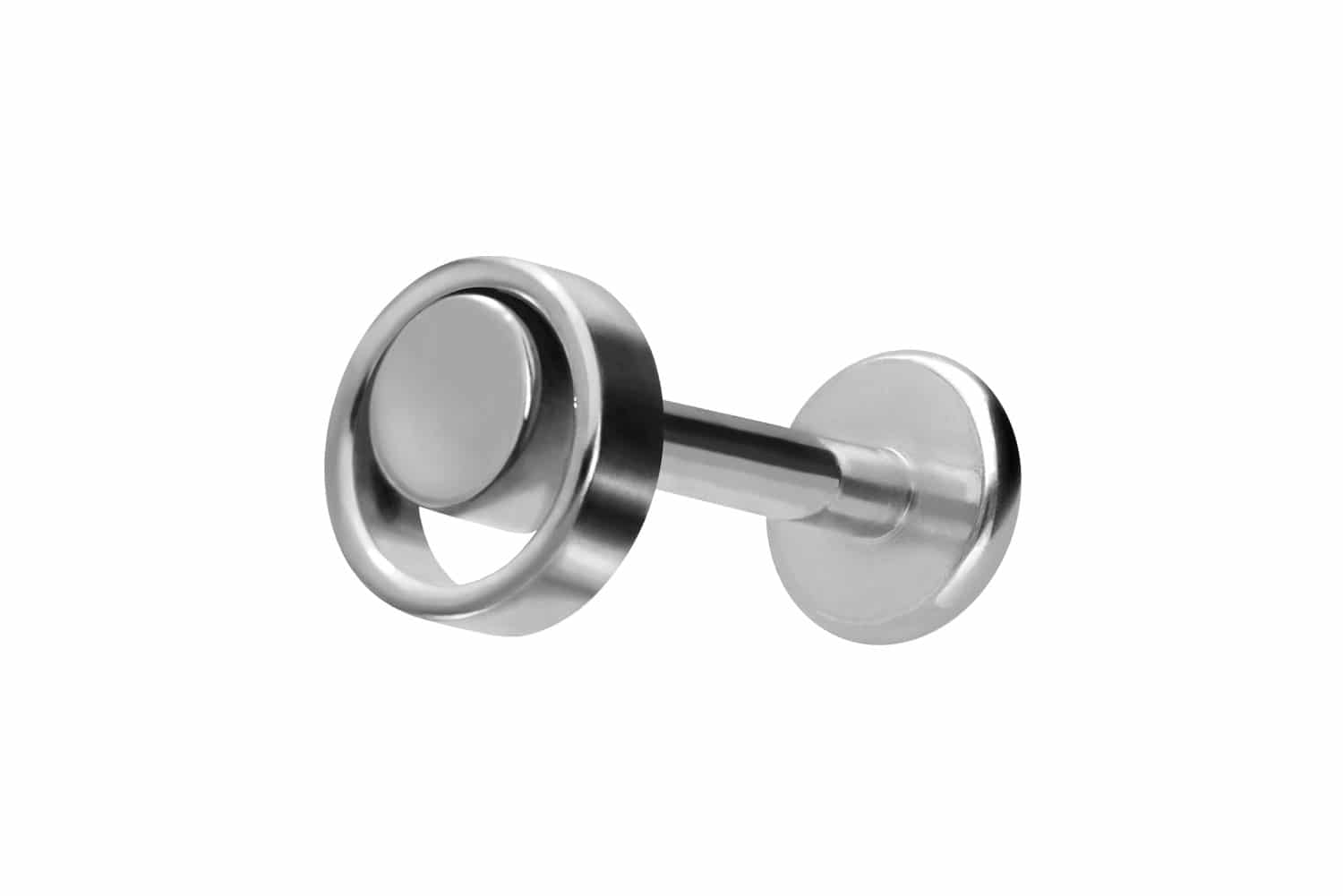 Titanium labret with internal thread RING + DISC