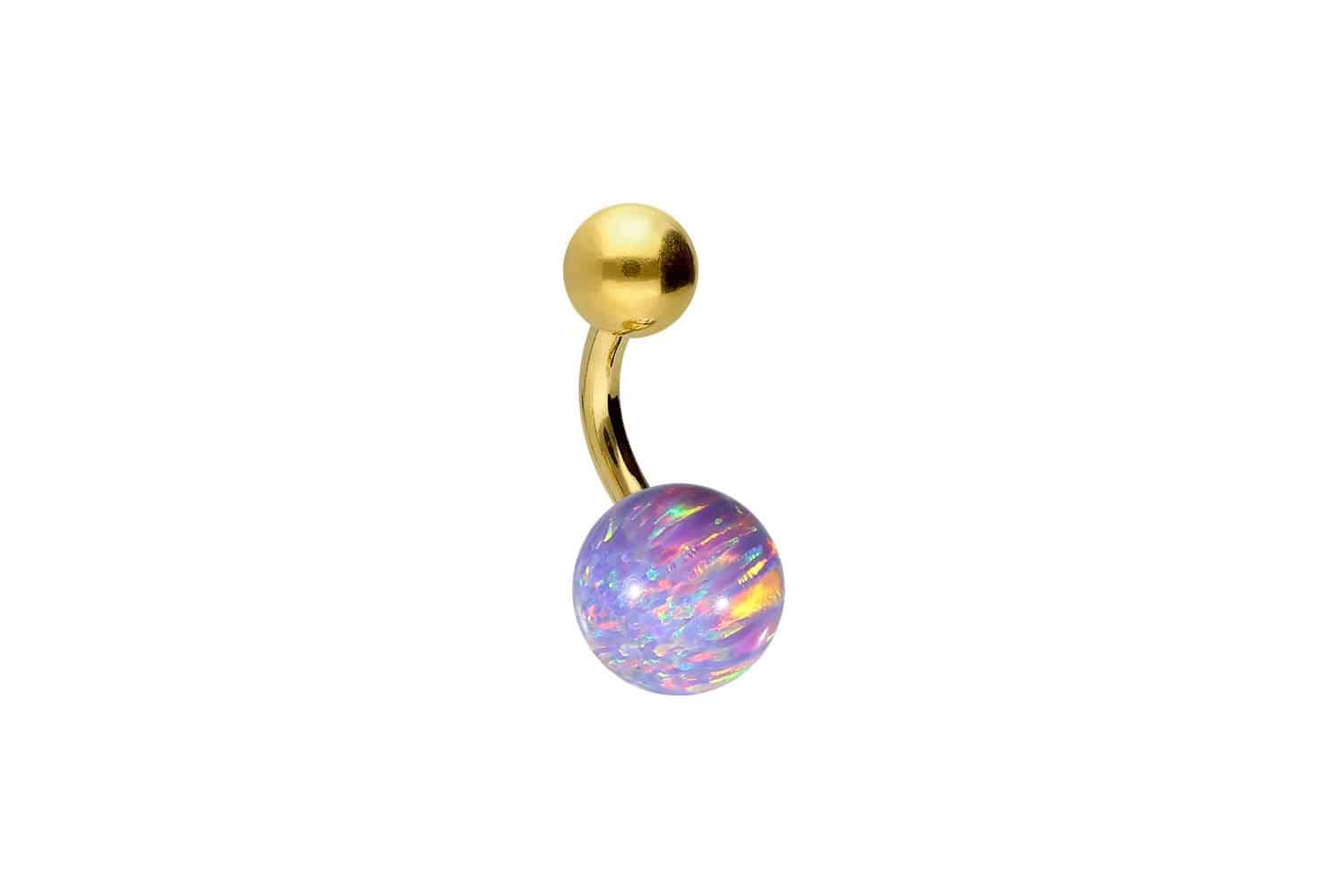 Titanium bananabell SYNTHETIC OPAL + TITANIUM BALL