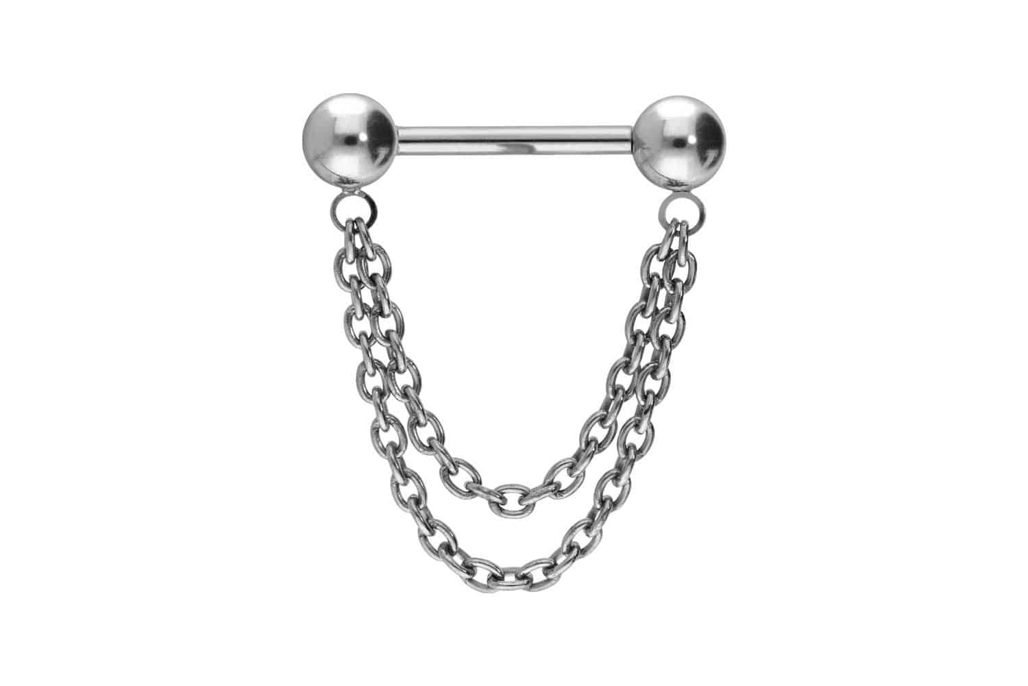 Titanium barbell with push fit 2 CHAINS