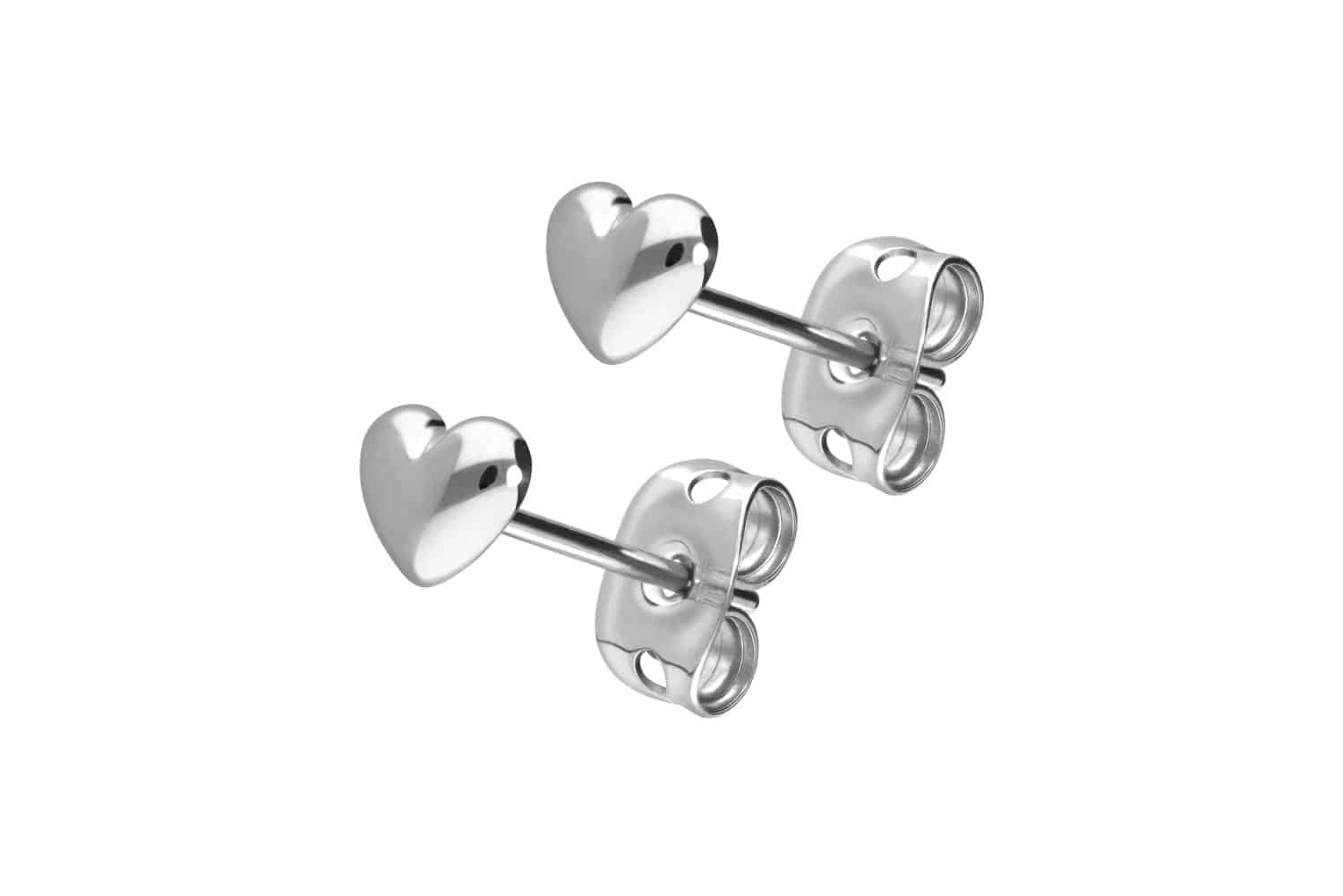 Titanium ear studs HEART