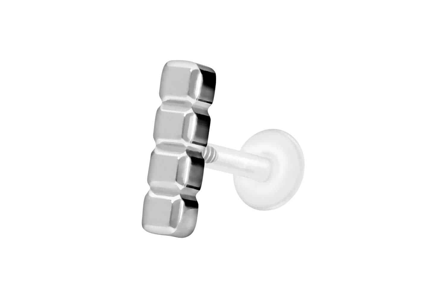 PTFE labret with internal thread + titanium attachment BAR