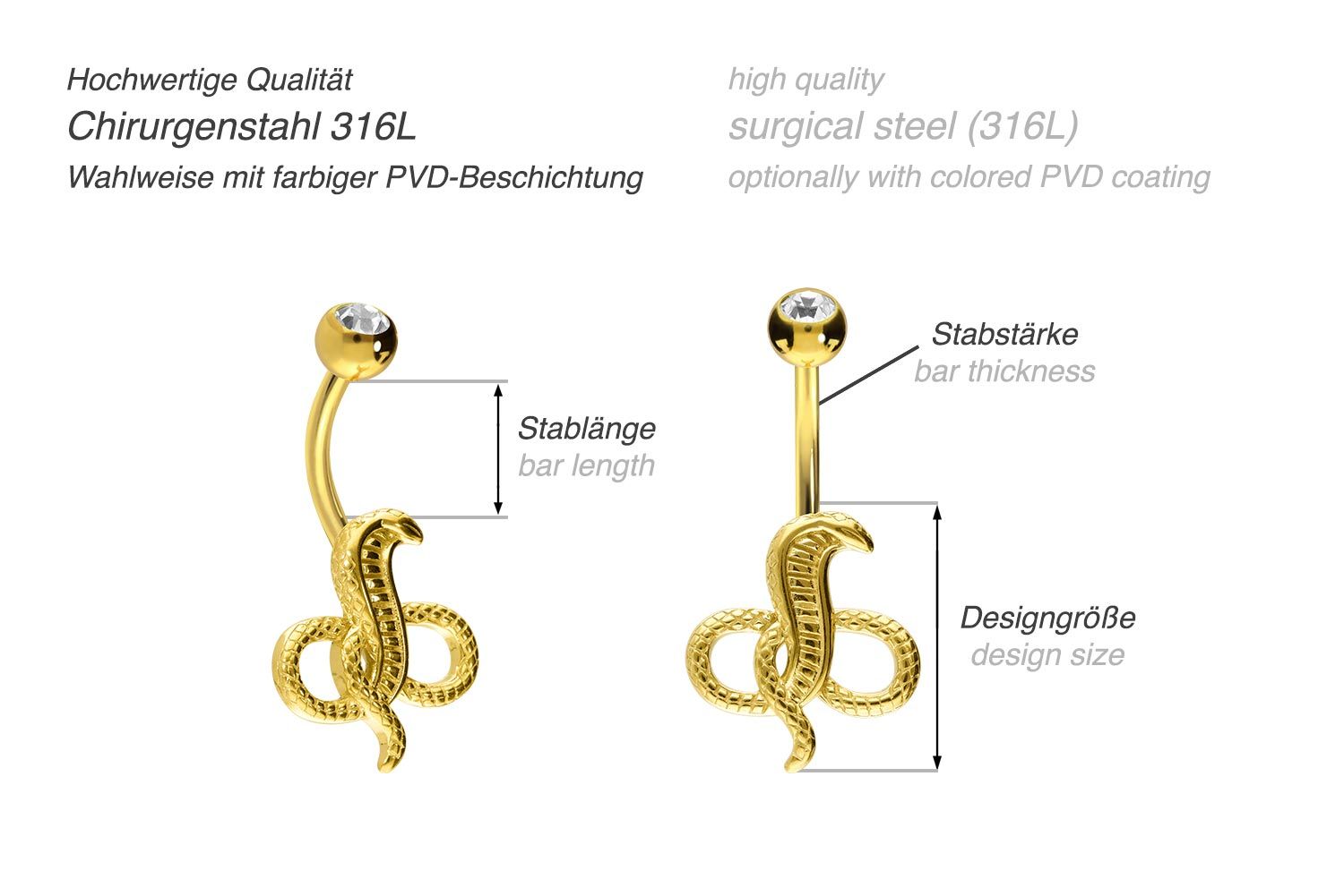 Surgical steel bananabell COBRA