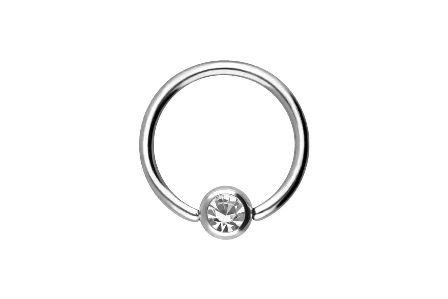 Surgical steel ball closure ring CRYSTAL