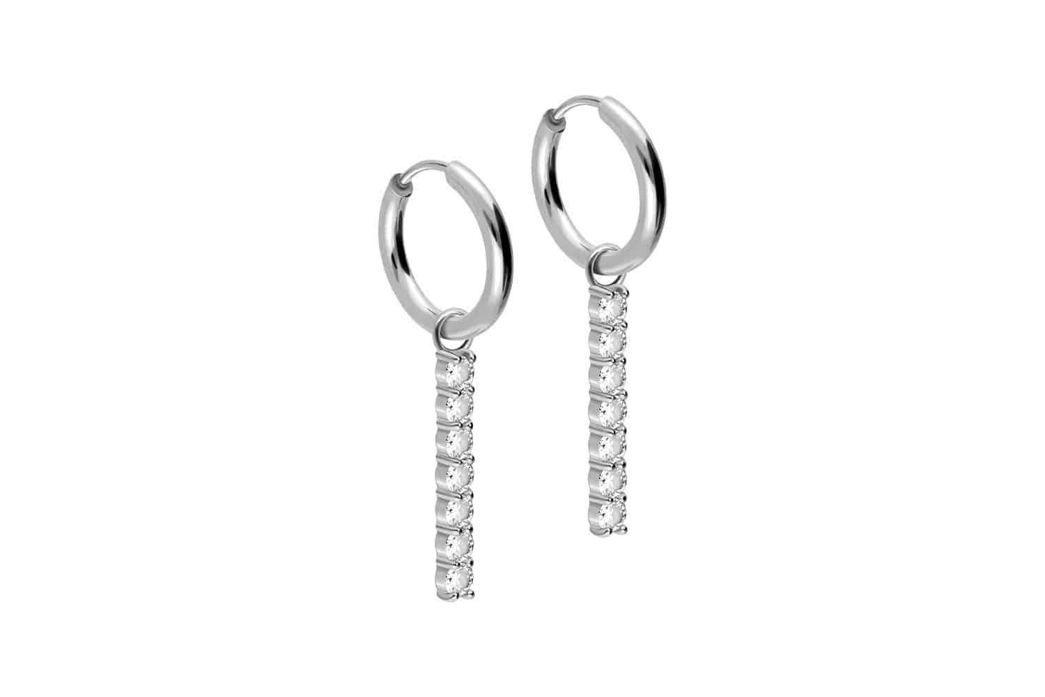 Surgical steel ear clicker creoles CRYSTAL BAR