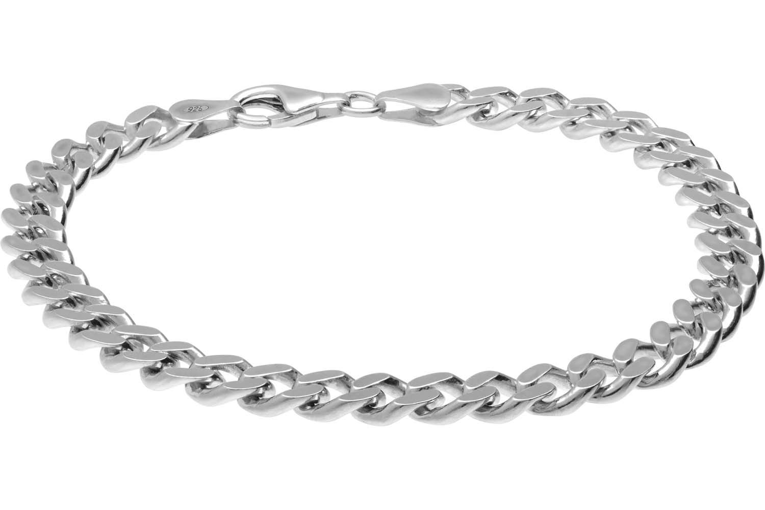 925 Silver curb bracelet rhodium-plated