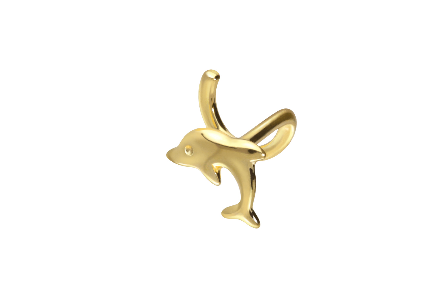 18 carat gold nose stud spiral DOLPHIN