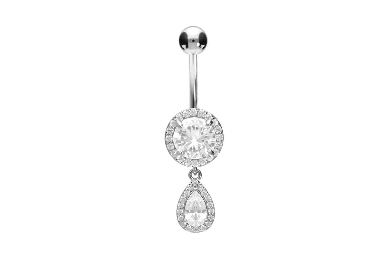 Surgical steel bananabell CRYSTAL DISC + CRYSTAL DROP