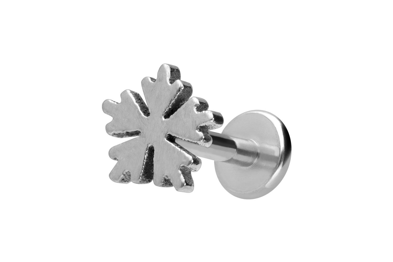 Titanium labret with internal thread SNOWFLAKE