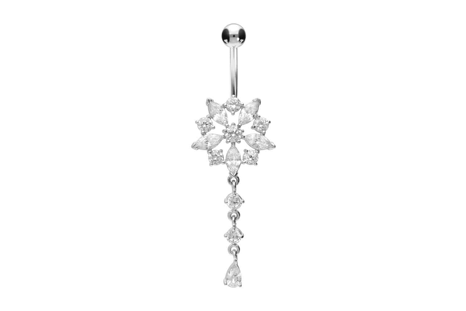 Surgical steel bananabell CRYSTAL FLOWER