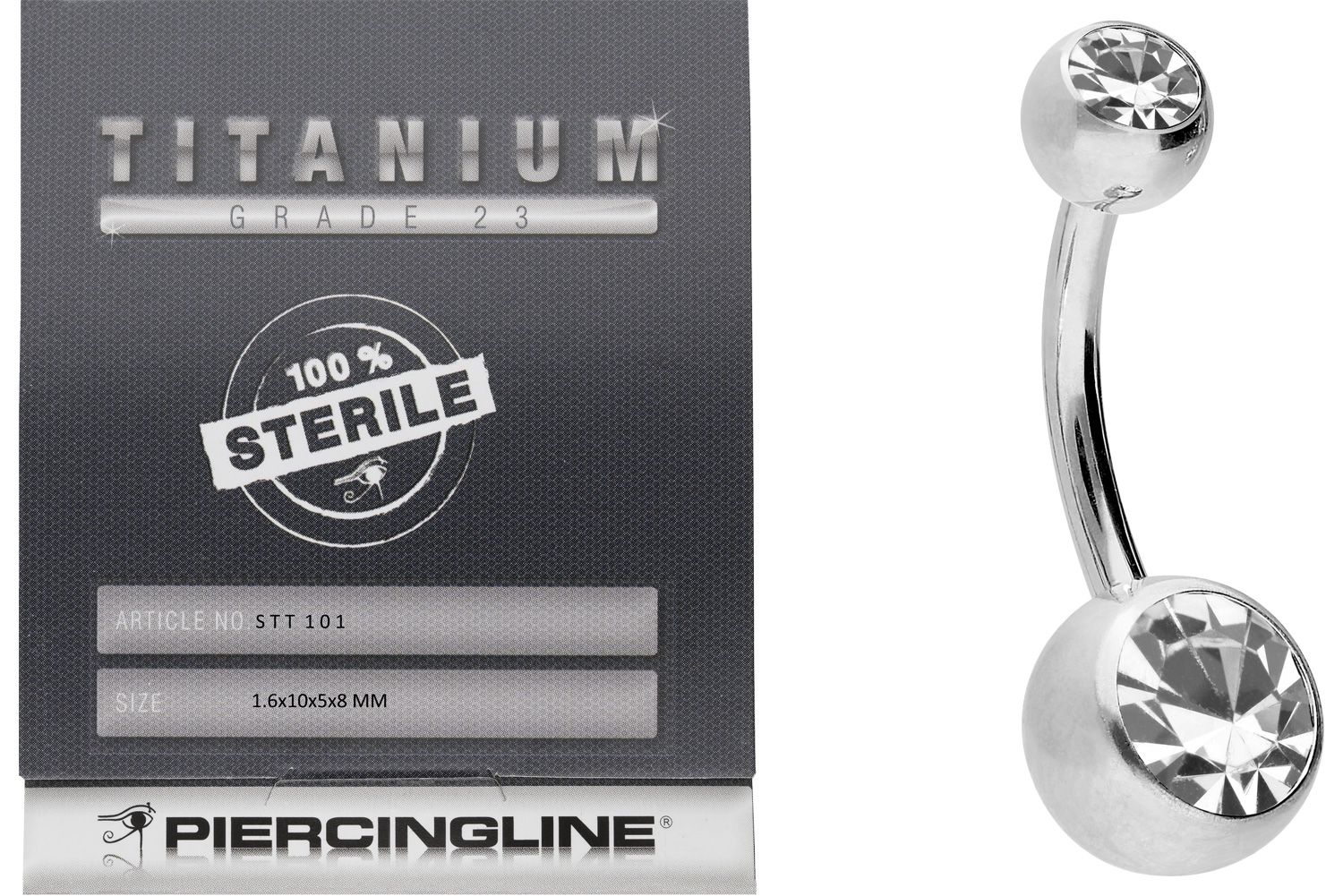 Sterile titanium bananabell TWO CRYSTALS