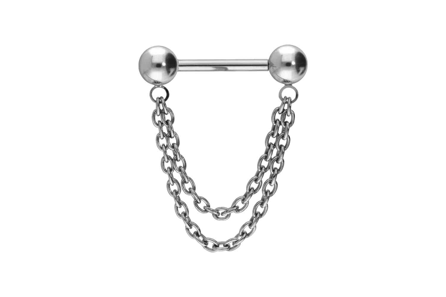 Titanium barbell with push fit 2 CHAINS