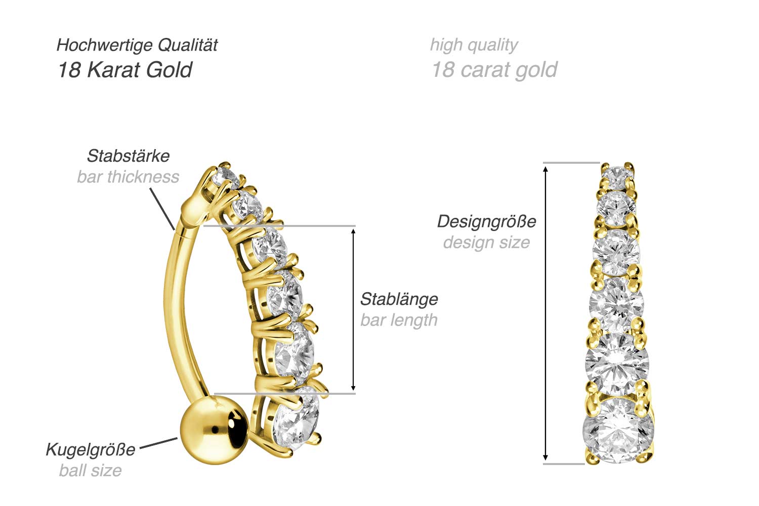 18 Karat Gold Bananabell KRISTALLBANNER