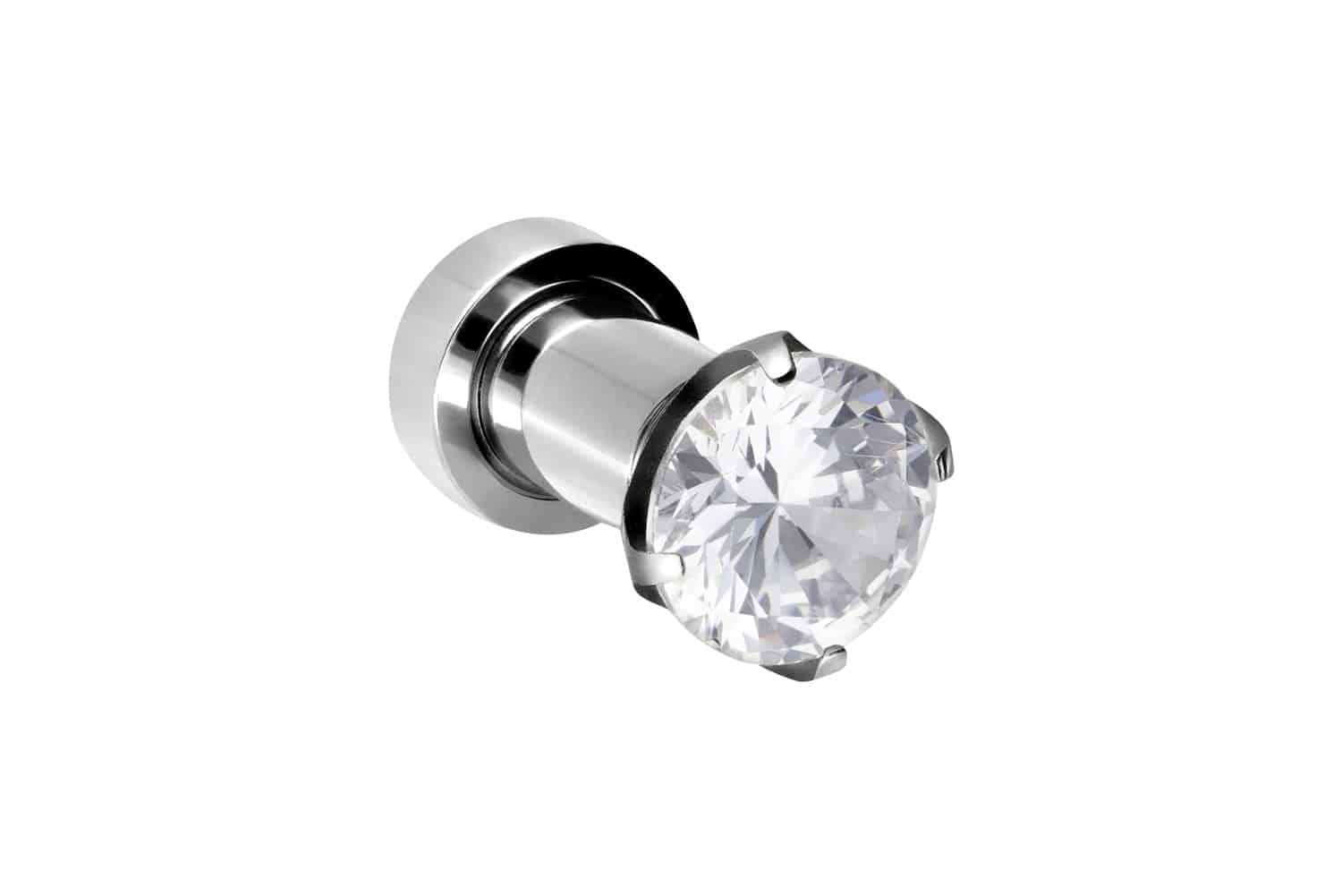 Surgical steel plug SETTED CRYSTAL