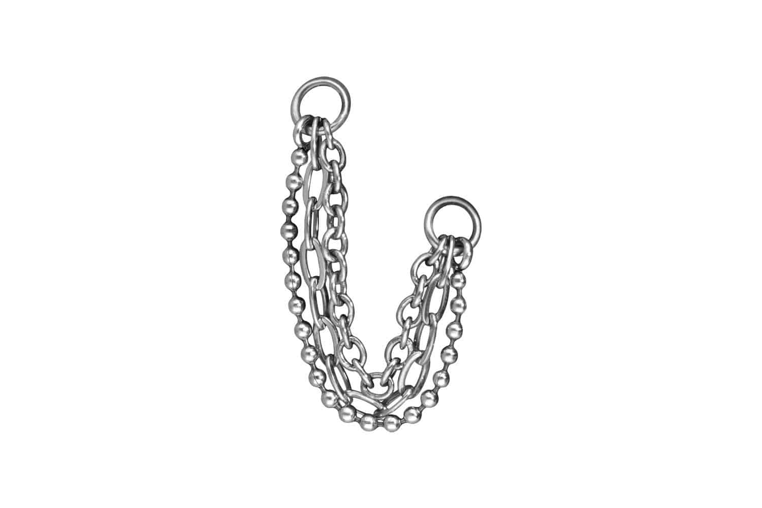 Surgical steel pendant for clickers 3 CHAINS