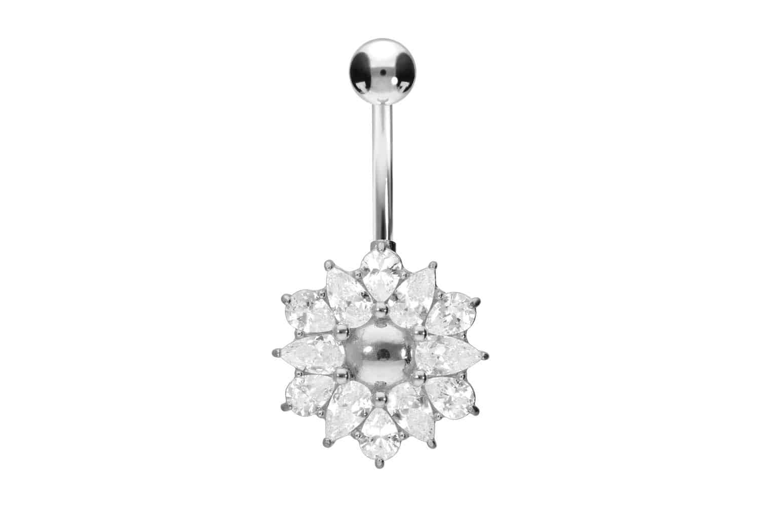 Surgical steel bananabell CRYSTAL FLOWER