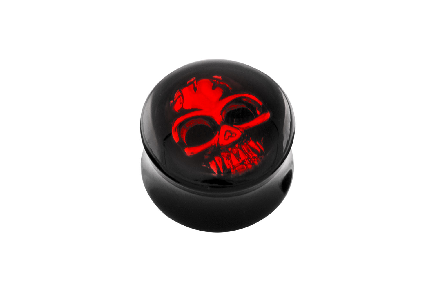 Acrylic double flared plug 3D SKULL ++SALE++