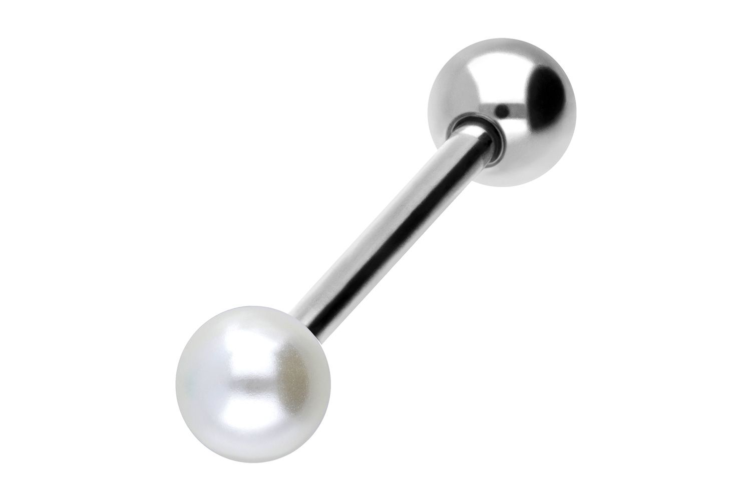 Titanium barbell SYNTHETIC PEARL + TITANIUM BALL