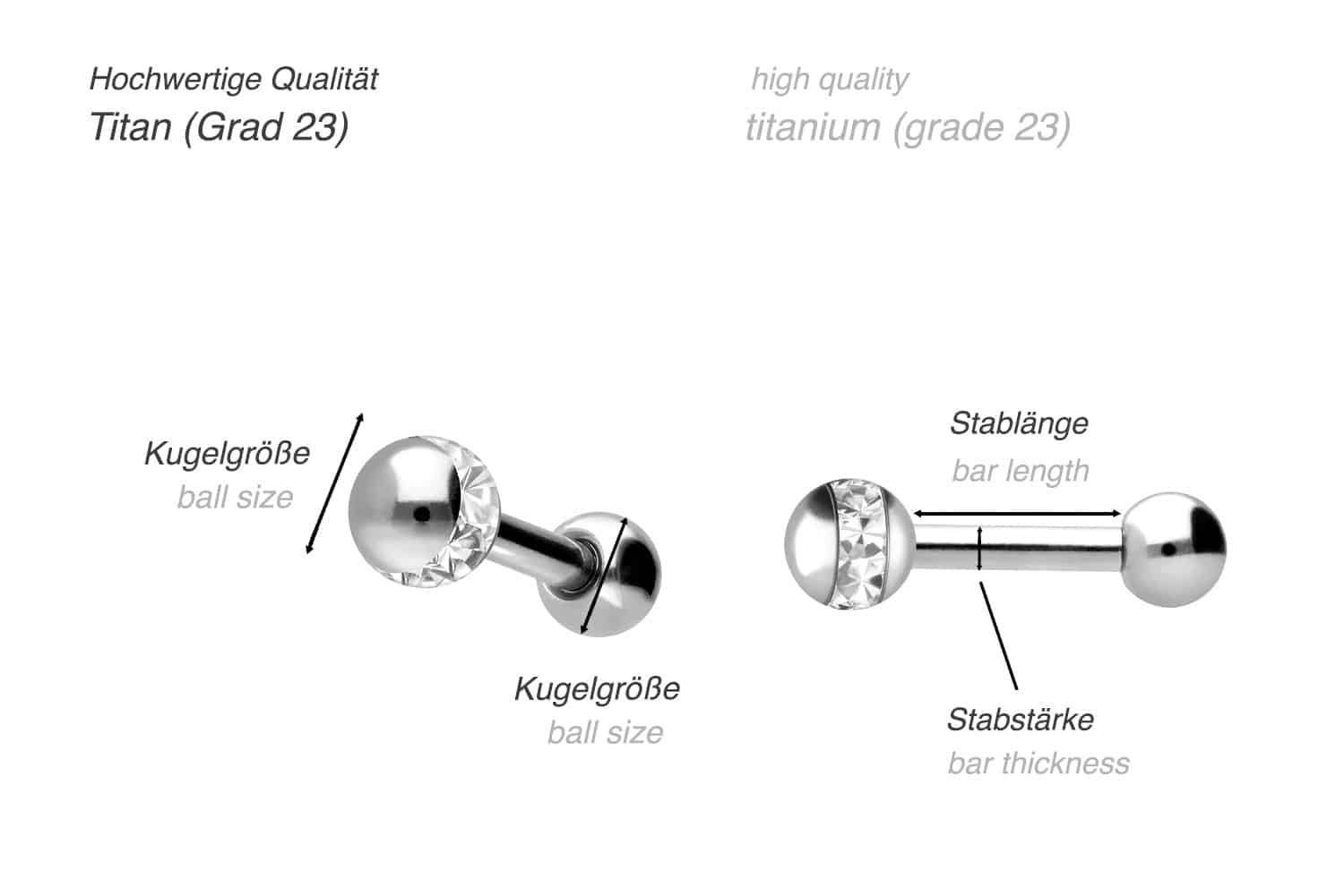 Titan Ohrpiercing EPOXY-RING-KUGEL