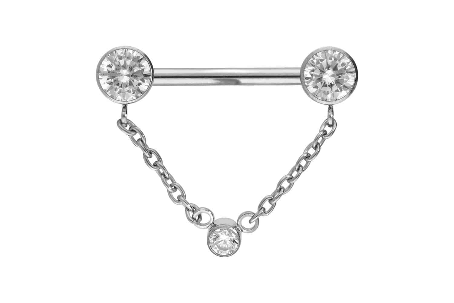 Titanium barbell with push fit CHAIN+ CRYSTAL DISCS