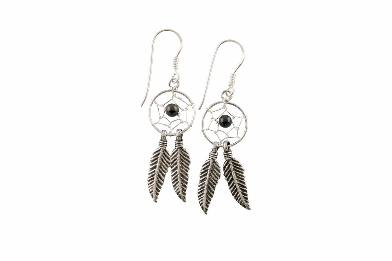 925 silver ear studs DREAMCATCHER + SEMIPRECIOUS STONE