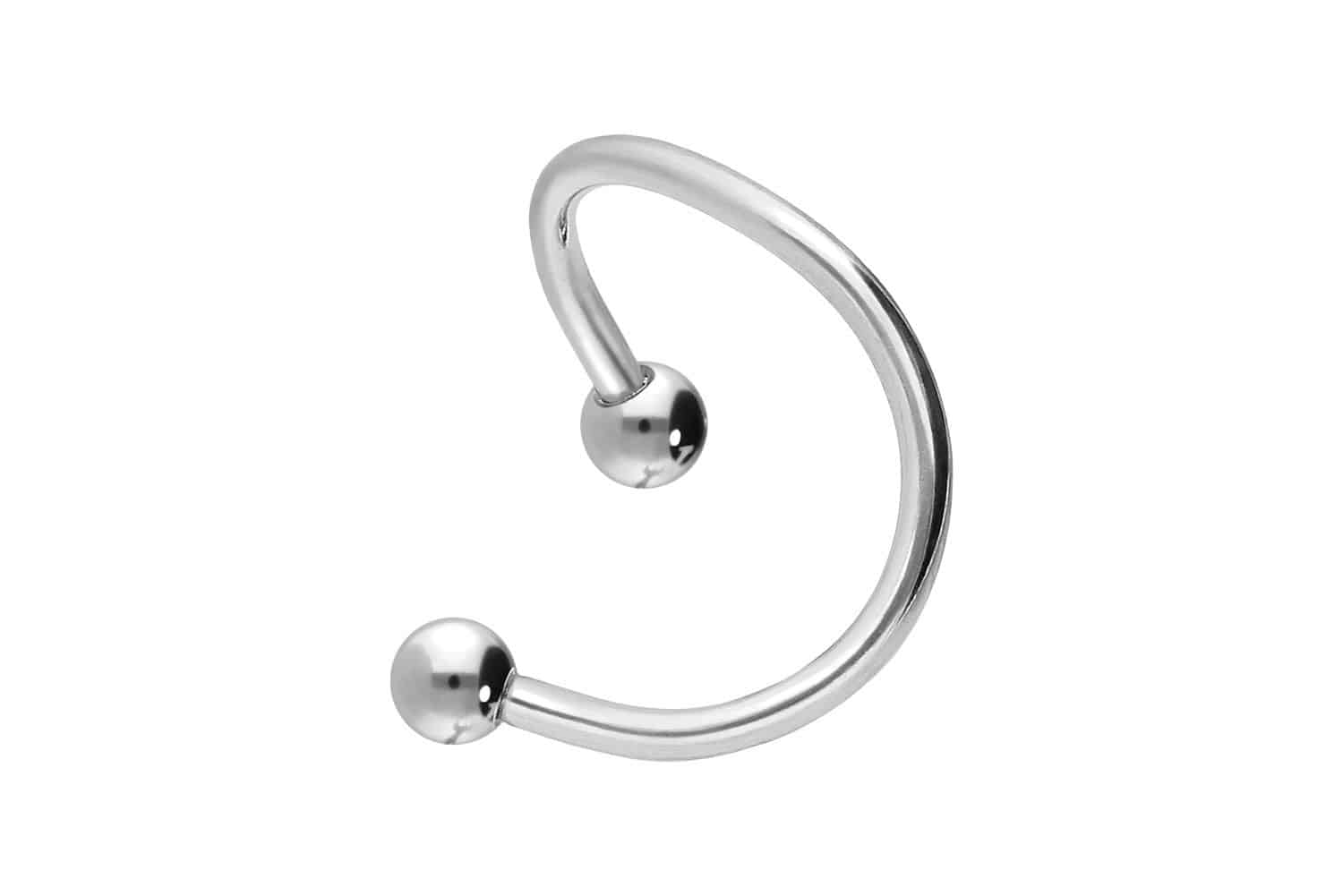 Surgical steel spiral circular barbell