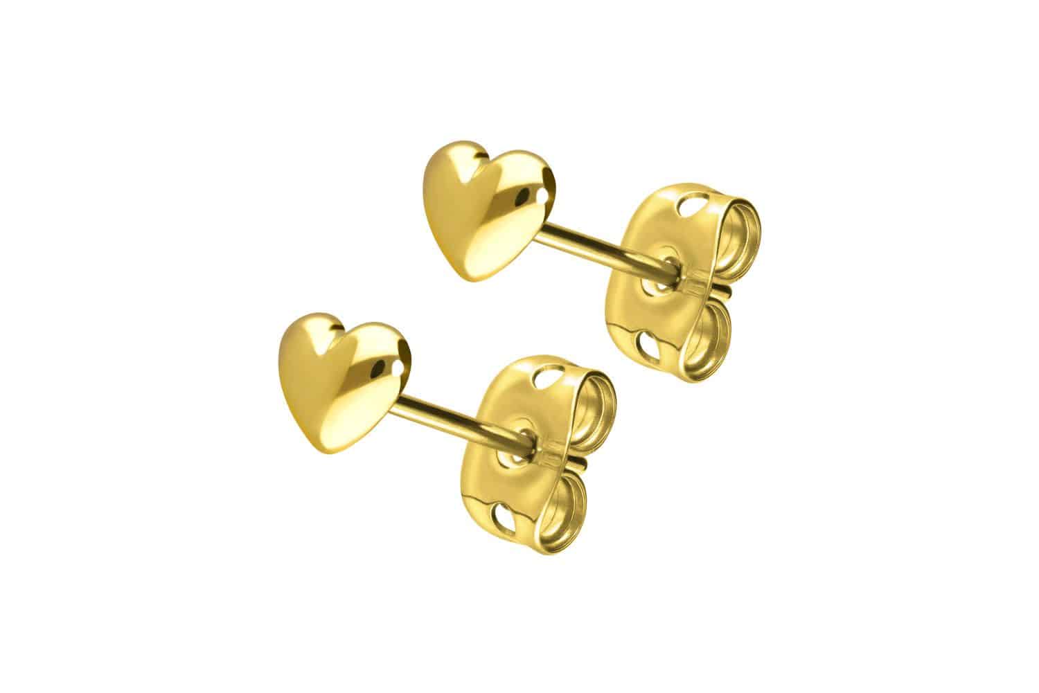 Titanium ear studs HEART