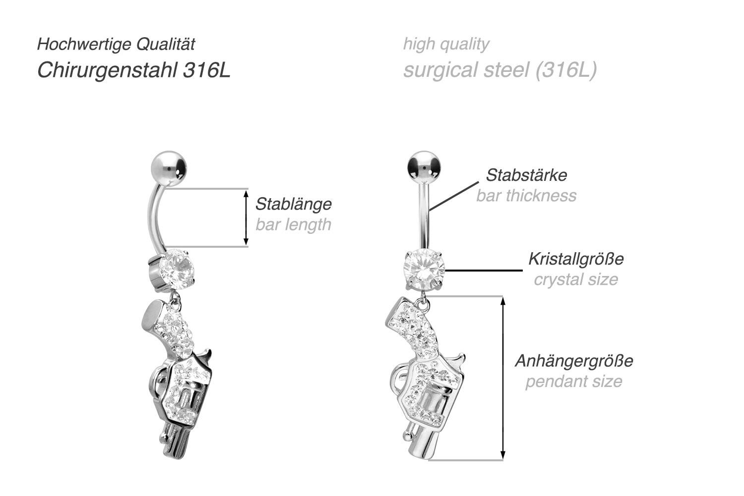 Surgical steel bananabell REVOLVER