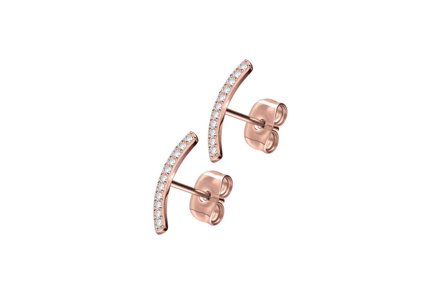 Titanium ear studs CRYSTAL ARCH