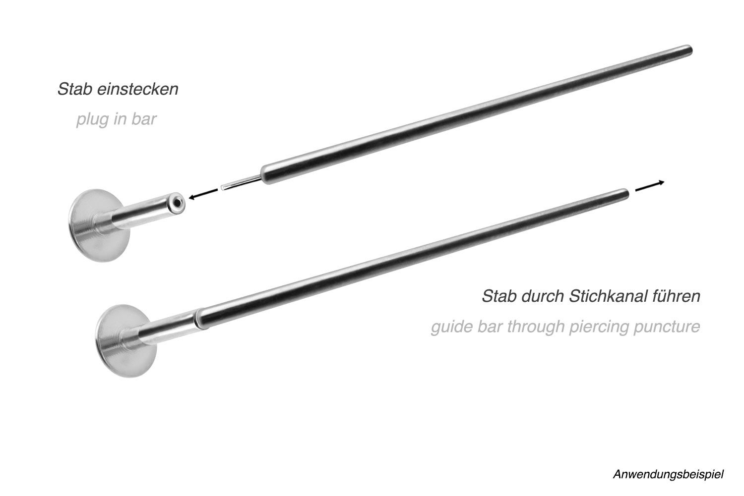 Titan Schmuckführungsstift mit Push Pin