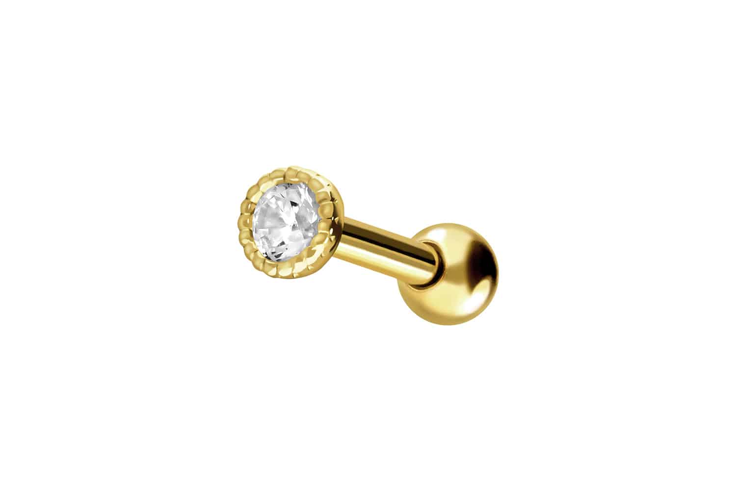 18 Karat Gold Ohrpiercing KRISTALL