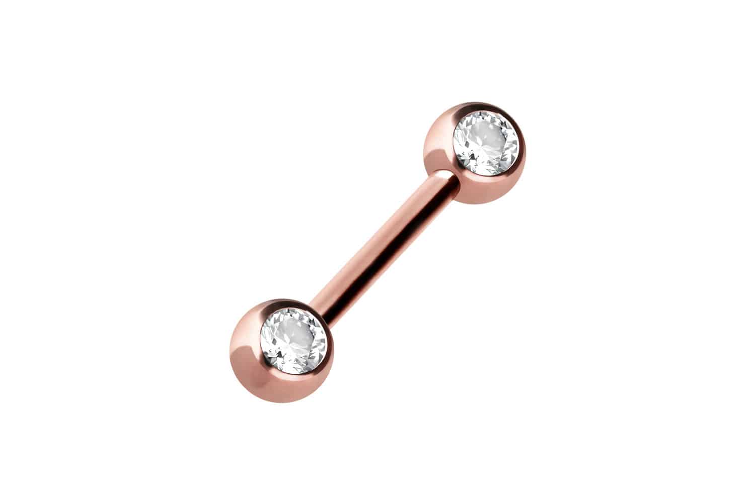 Surgical steel barbell LATERAL CRYSTALS