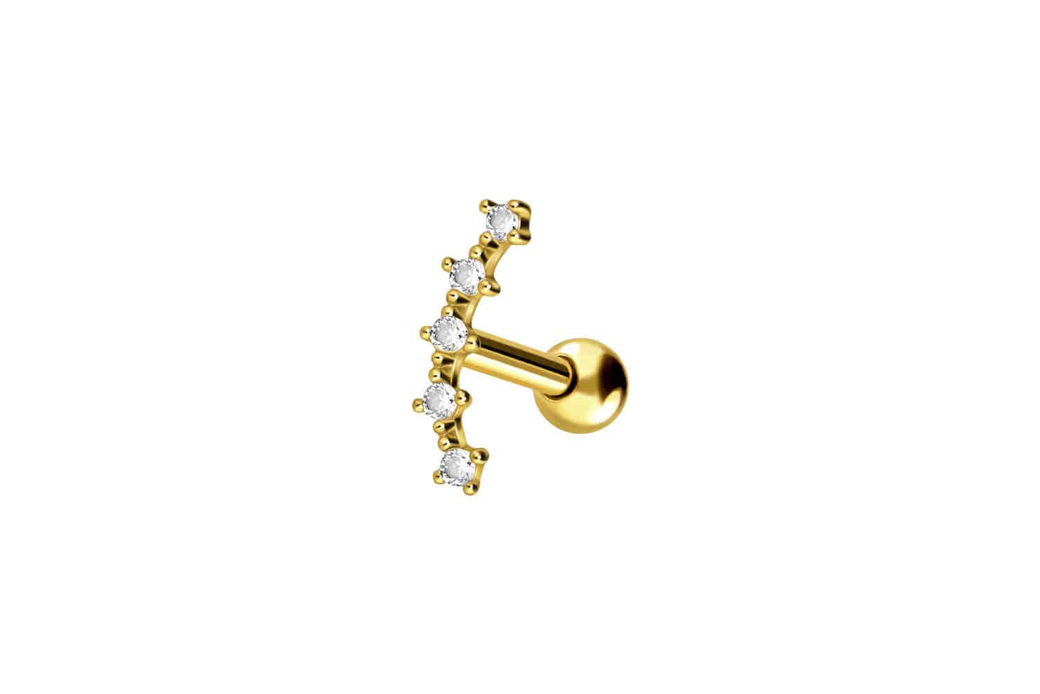 18 Karat Gold Ohrpiercing 5 EINGEFASSTE KRISTALLE