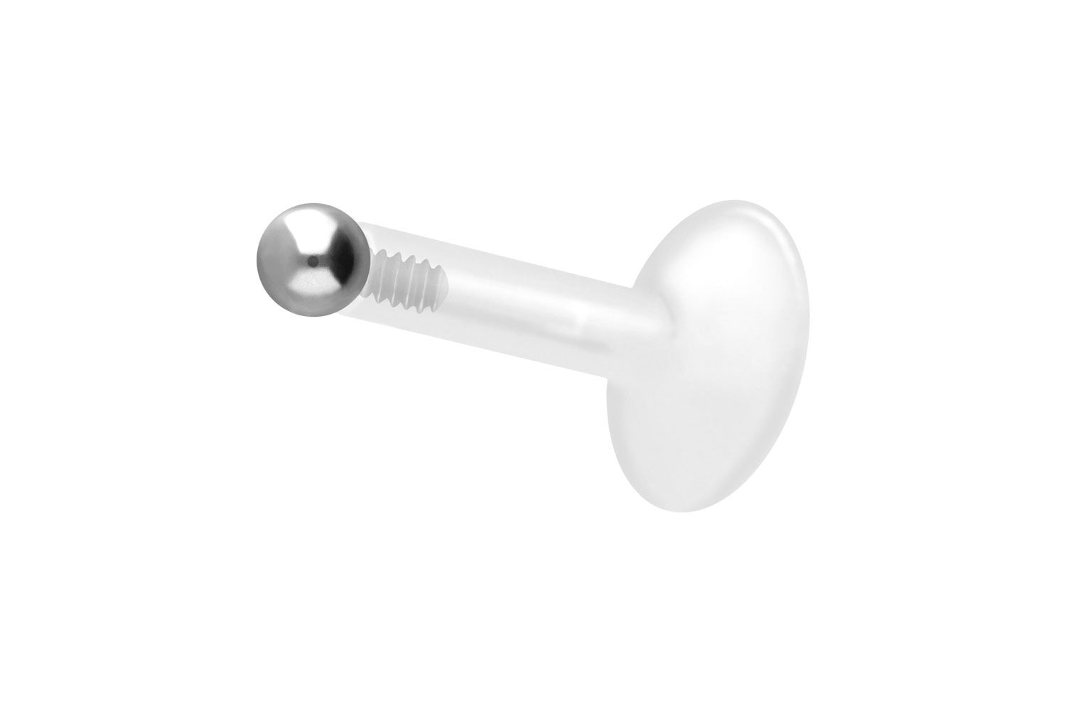 PTFE labret with internal thread + titanium attachment BALL