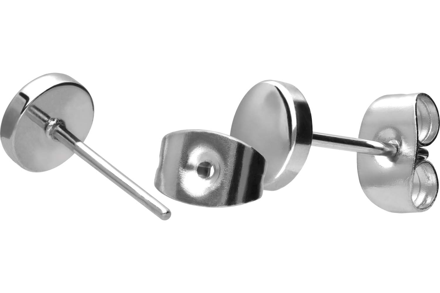 Surgical steel ear studs FLAT PLATE