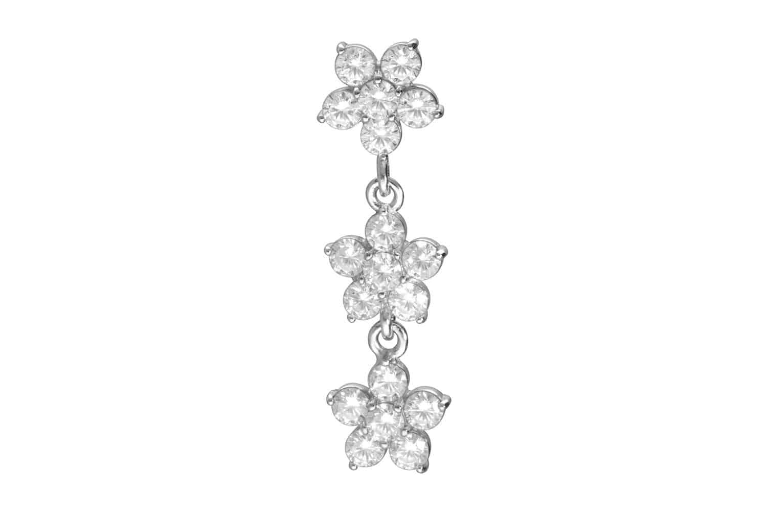 Surgical steel bananabell 3 CRYSTAL FLOWERS