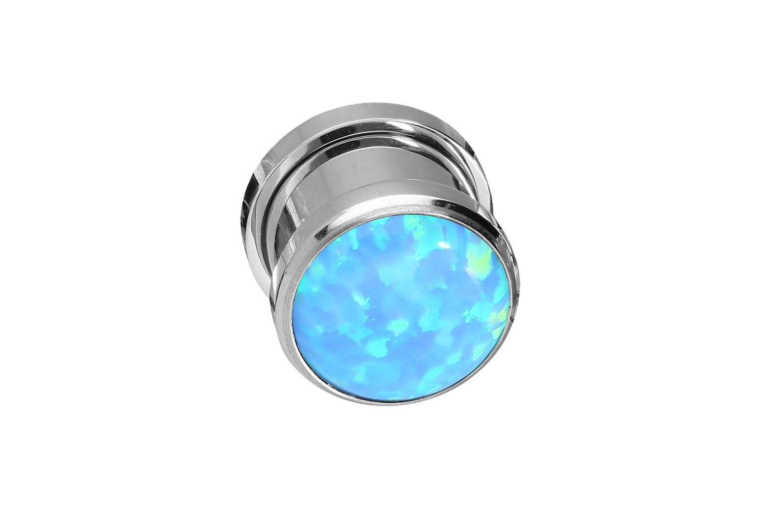 Surgical steel plug SYNTHETIC OPAL ++SALE++