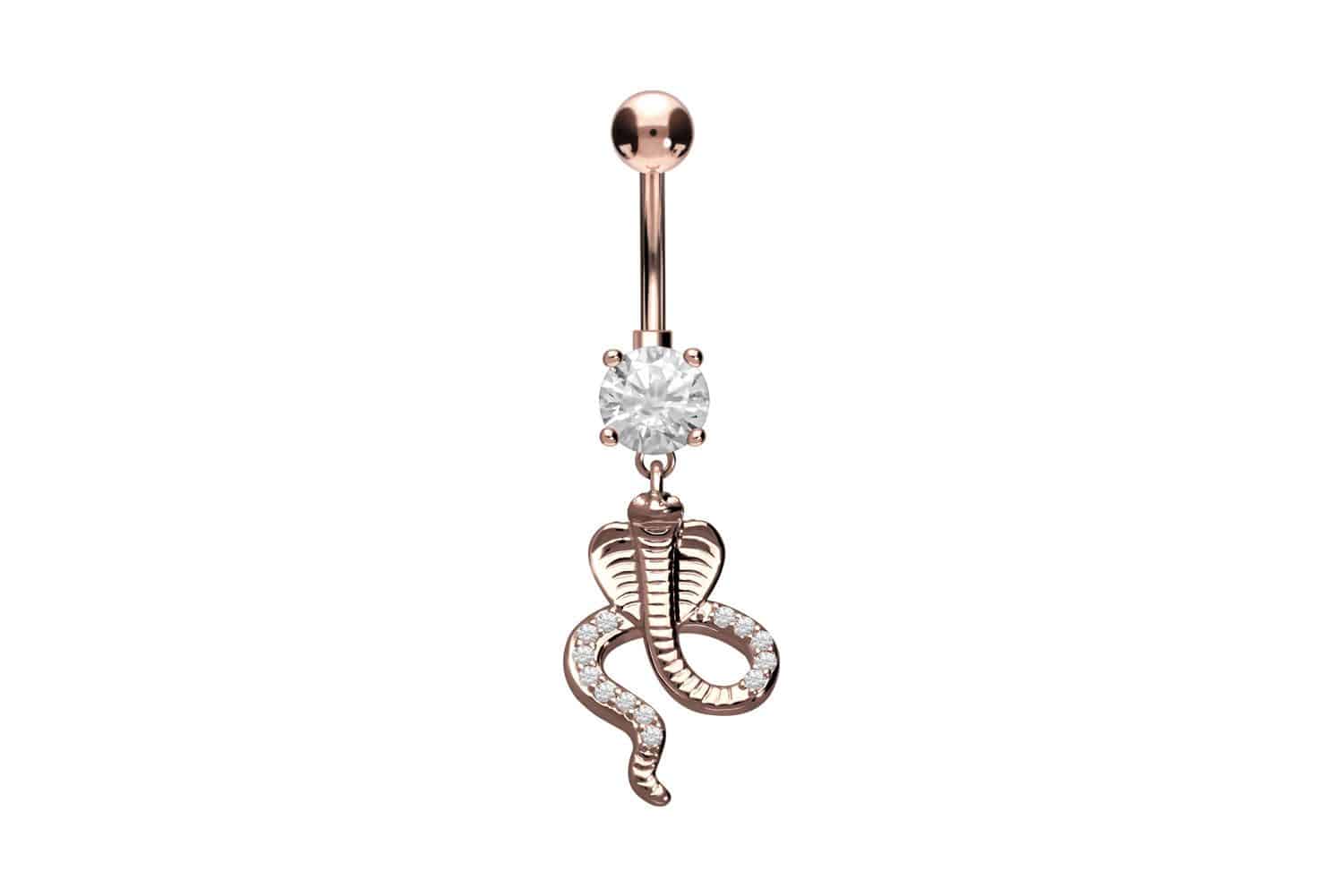 Surgical steel bananabell with brass design CRYSTAL COBRA ++SALE++
