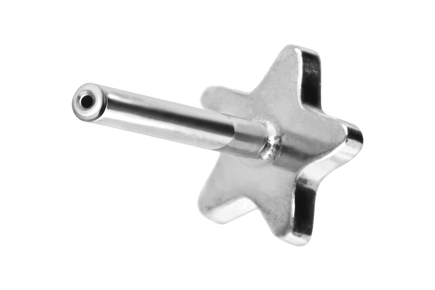 Titanium labret with push fit without ball STAR