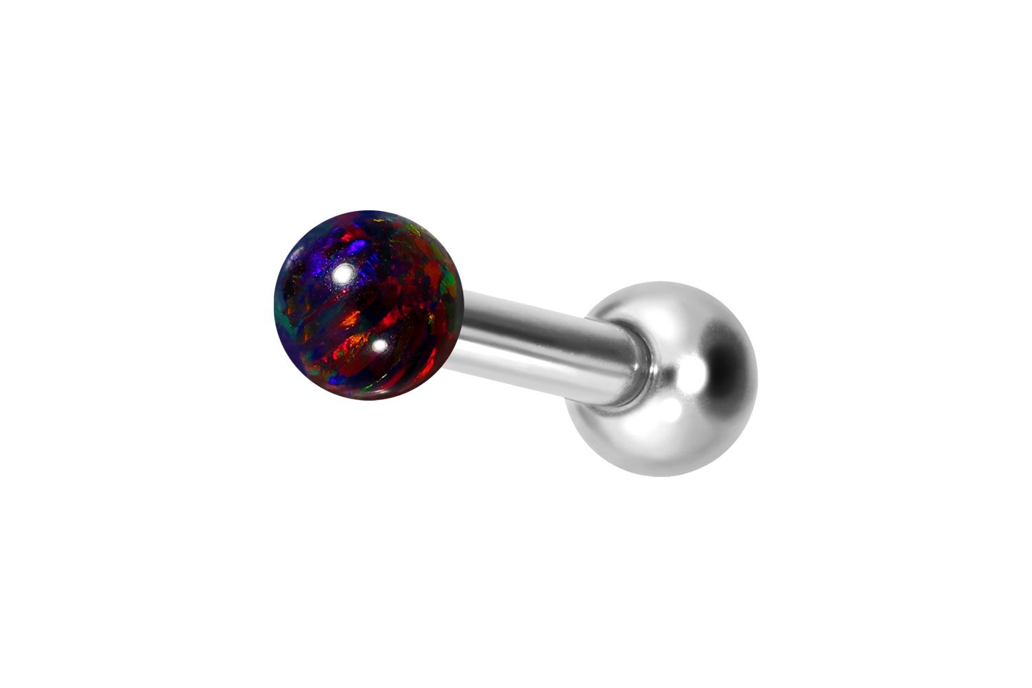 Titanum ear piercing with internal thread SYNTHETIC OPAL