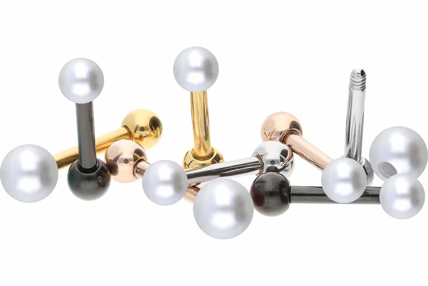 Surgical steel ear piercing SYNTHETIC PEARL