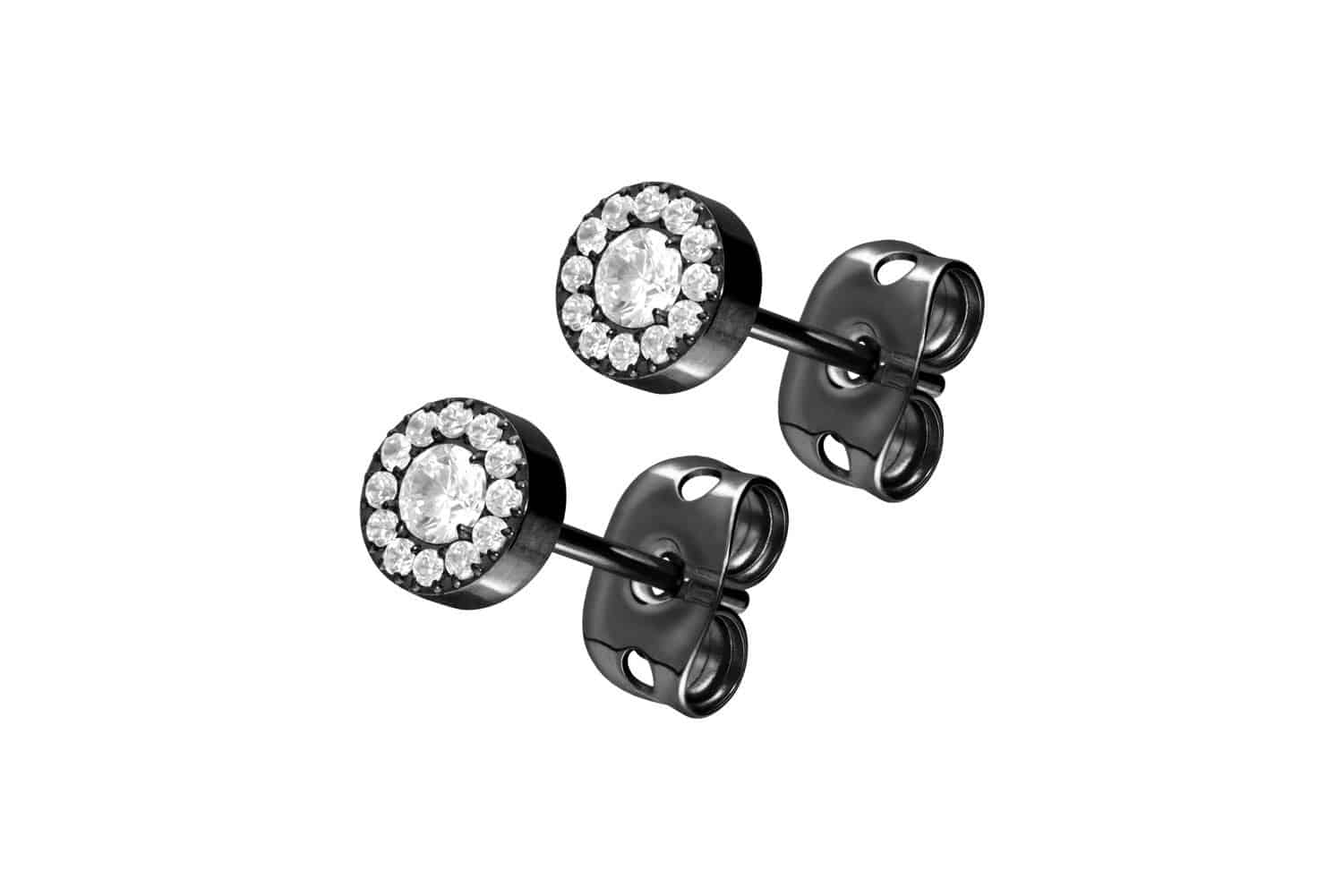 Titanium ear studs CRYSTAL DISC