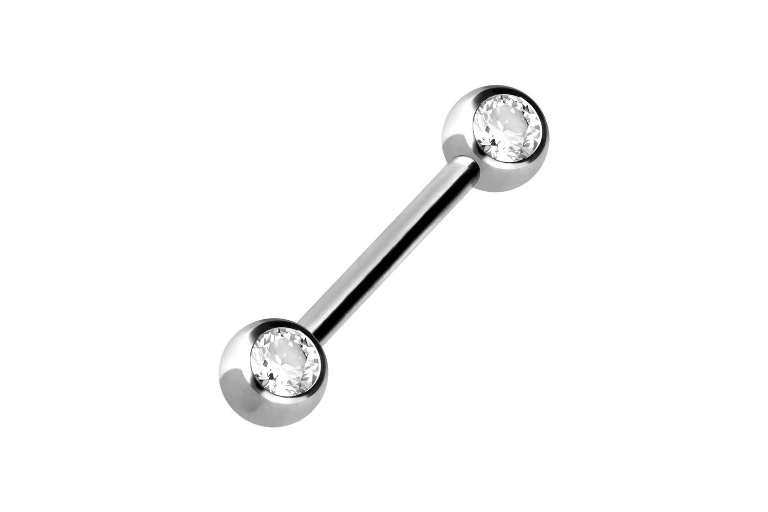 Surgical steel barbell LATERAL CRYSTALS