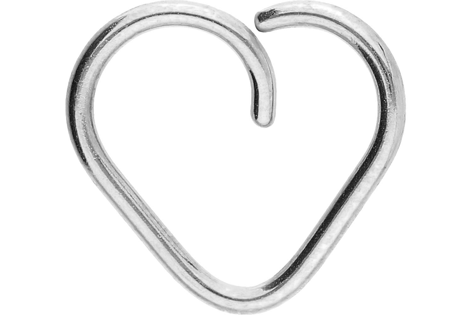 Surgical steel fake ring HEART - bendable ++SALE++