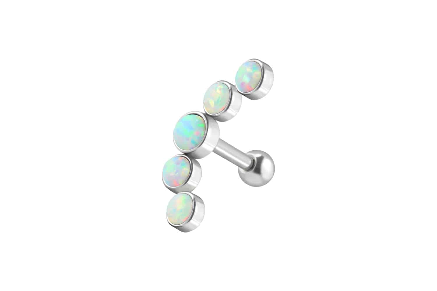 Chirurgenstahl Ohrpiercing 5 SYNTHETISCHE OPALE ++SALE++