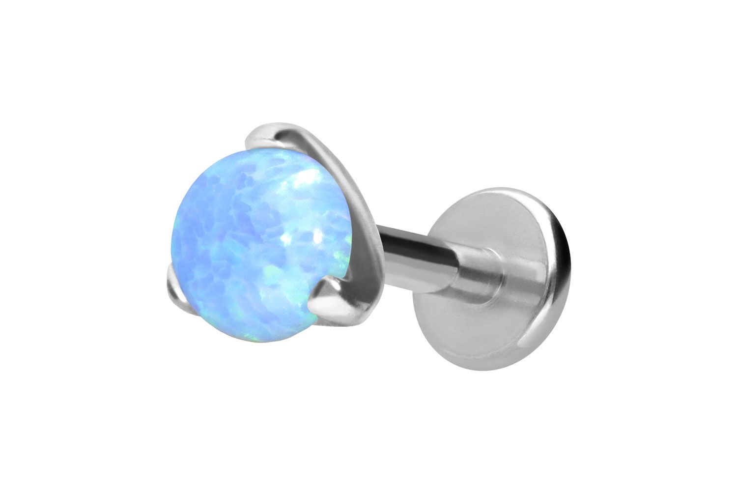 Titanium labret with internal thread SYNTHETIC OPAL