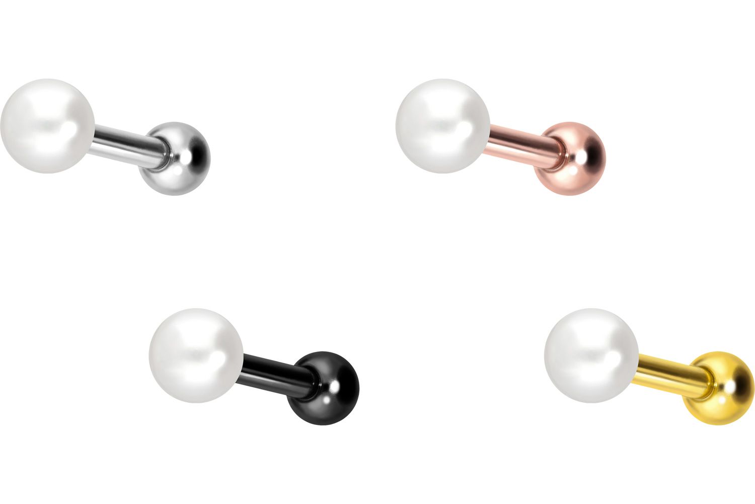 Titan Ohrpiercing mit Innengewinde SYNTHETISCHE PERLE