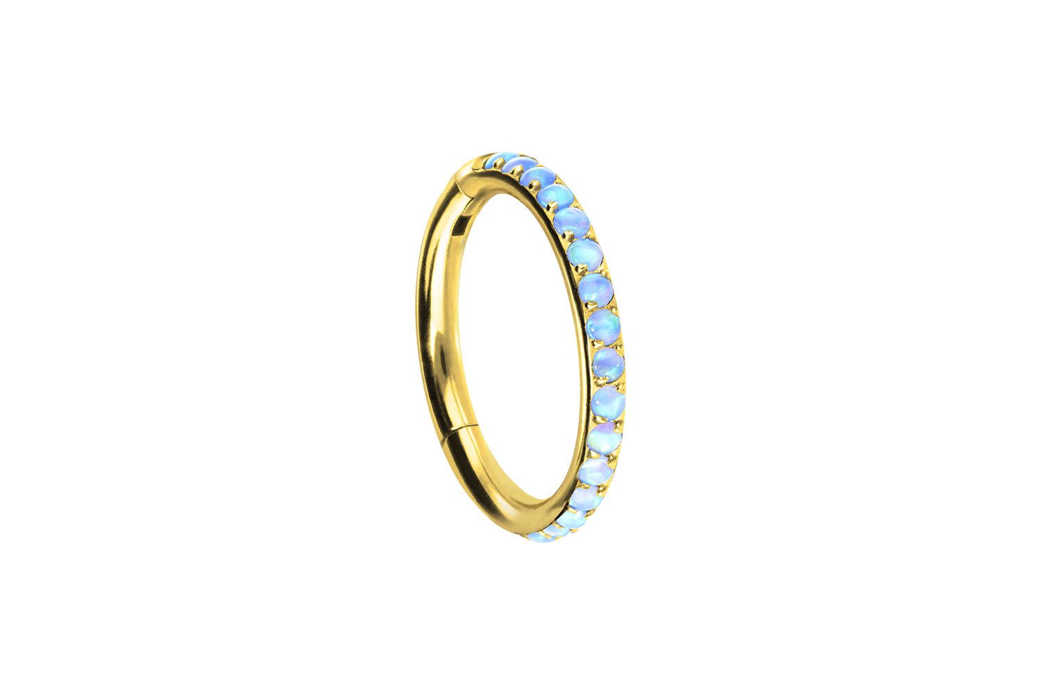 Titanium segment ring clicker SYNTHETIC OPALS